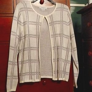 Liz Claiborne PXL Lavender, Cream, Silver glitz Sweater